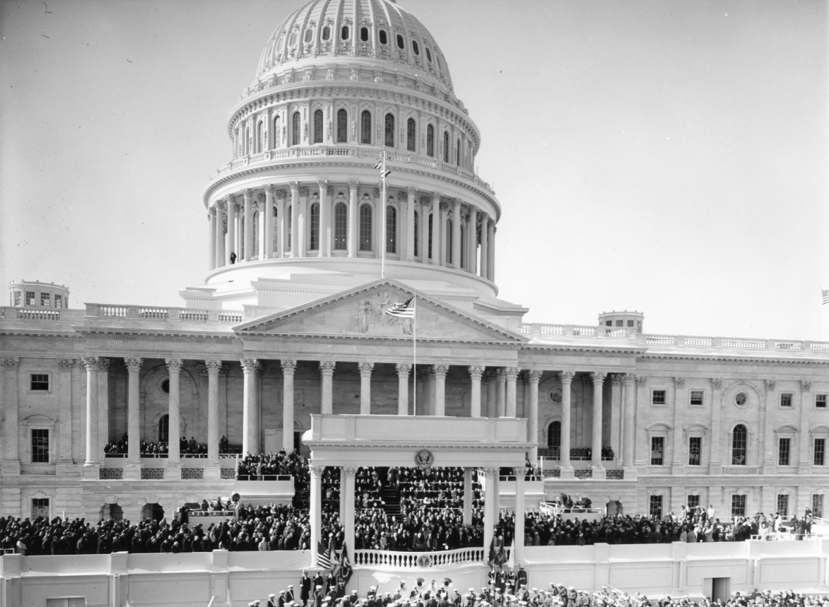 Abraham Lincoln was inaugurated on the East Front of the Capitol on March 4