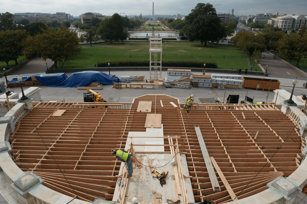The most recent inaugural stand required 22,000