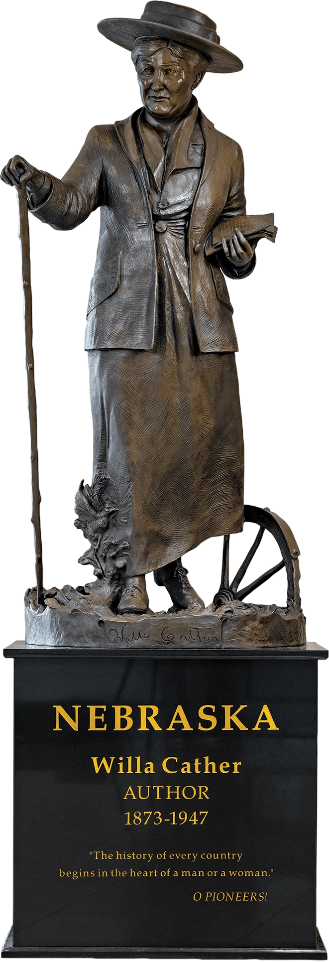 A statue of Willa Cather