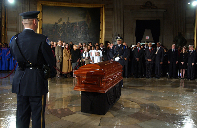 Indoor lying in honor for Rosa Parks. 