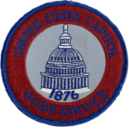 Early guide red and blue patch with the Capitol dome in the center..