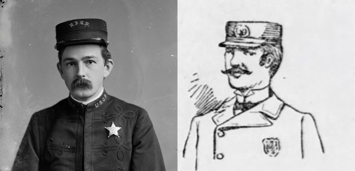 side-by-side comparison of the 19th century U.S. Capitol Police officer and U.S. Capitol Guide uniforms