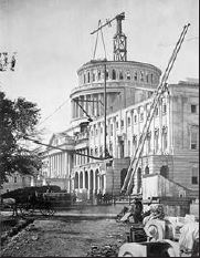 Construction of the Capitol Extension and Dome, circa 1861