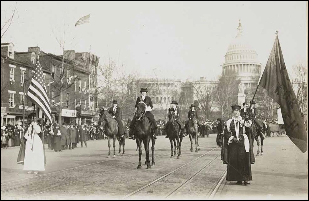 Suffragists marched in Washington, D.C. for women’s right to vote, 1913.