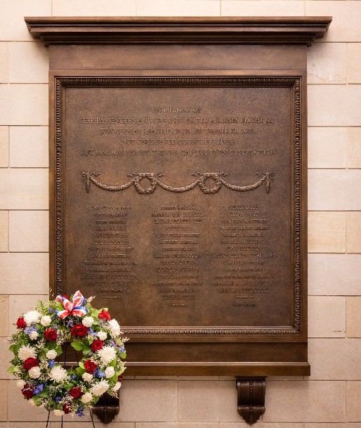 Plaque honoring United Airlines Flight 93.