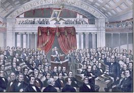 Daniel Webster addressing the United States Senate, 1850. 