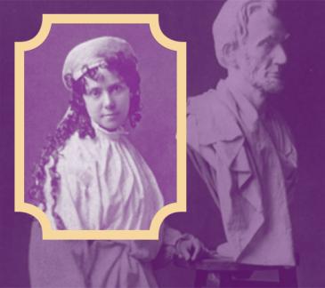 purple tinted portrait of Vinnie Ream