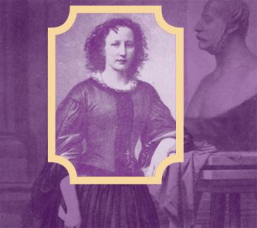 purple tinted portrait of Elisabet Ney