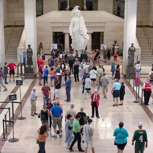 Visitors in Emancipation Hall
