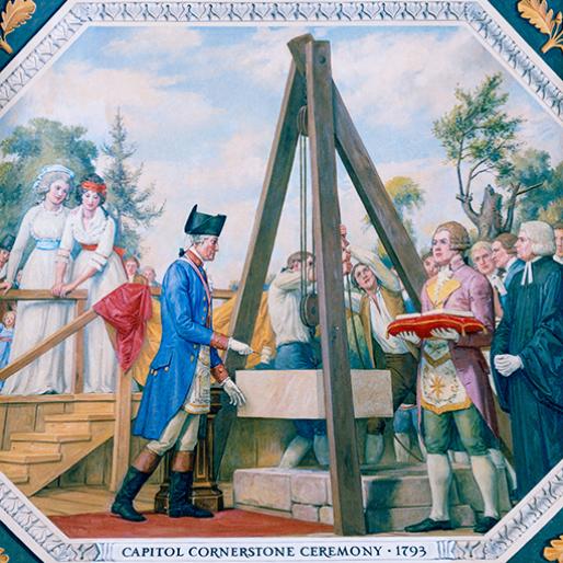 Capitol Cornerstone Ceremony - 1793 by Allyn Cox