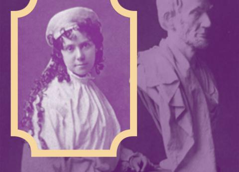 purple tinted portrait of Vinnie Ream