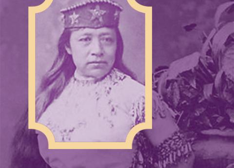 purple tinted portrait of Sarah Winnemucca