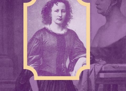 purple tinted portrait of Elisabet Ney