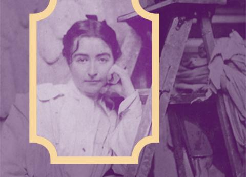 purple tinted portrait of Helen Farnsworth Mears