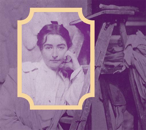 purple tinted portrait of Helen Farnsworth Mears