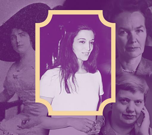 collage of purple-hued portraits of women featured in the Women in Capitol Art podcast