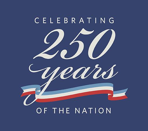 Celebrating 250 years of the Nation graphic. 