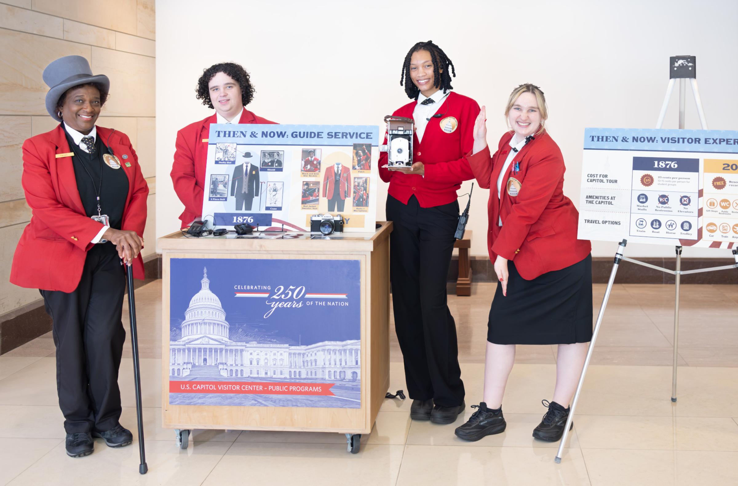 Visitor Guides and Visitor Assistants show off a cart program