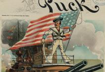 cropped image of cartoon sailor on boat