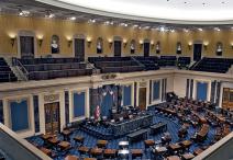 view of the Senate chamber from above