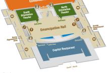 Map showing lower level of the Capitol Visitor Center.
