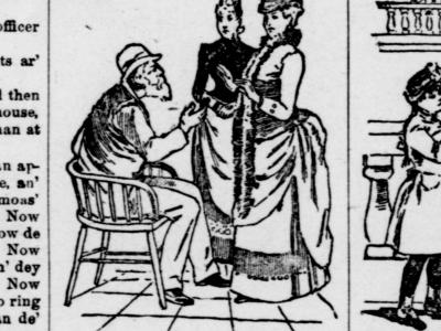 Newspaper print from Narragansett Herald.