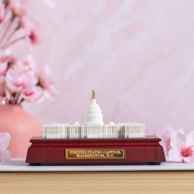 Small U.S. Capitol building replica made with marble