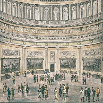 Illustration of visitors in the Rotunda.